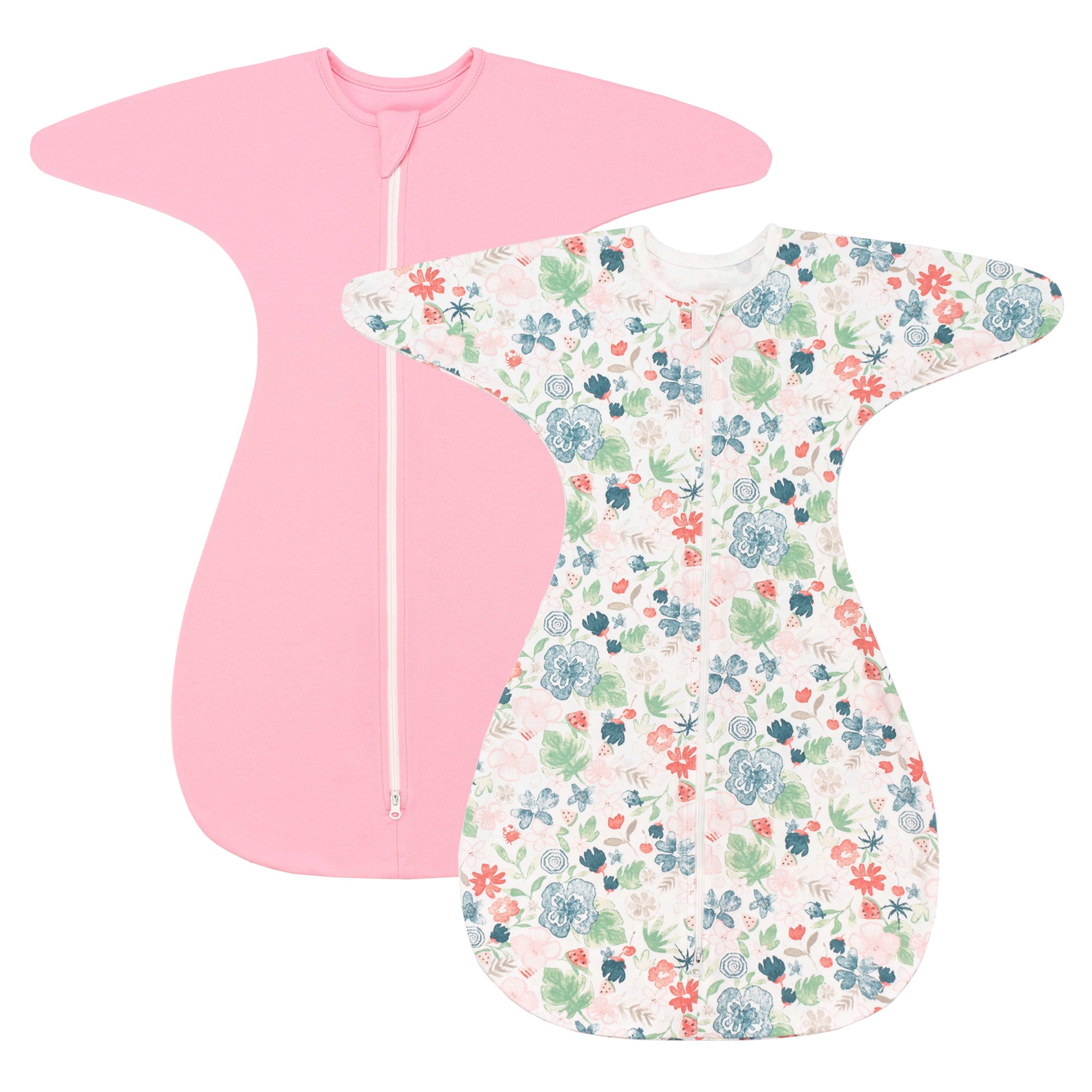1.0 Tog 2 Pack 95% Cotton Shark-Fin Transition Swaddle 3-12 Months