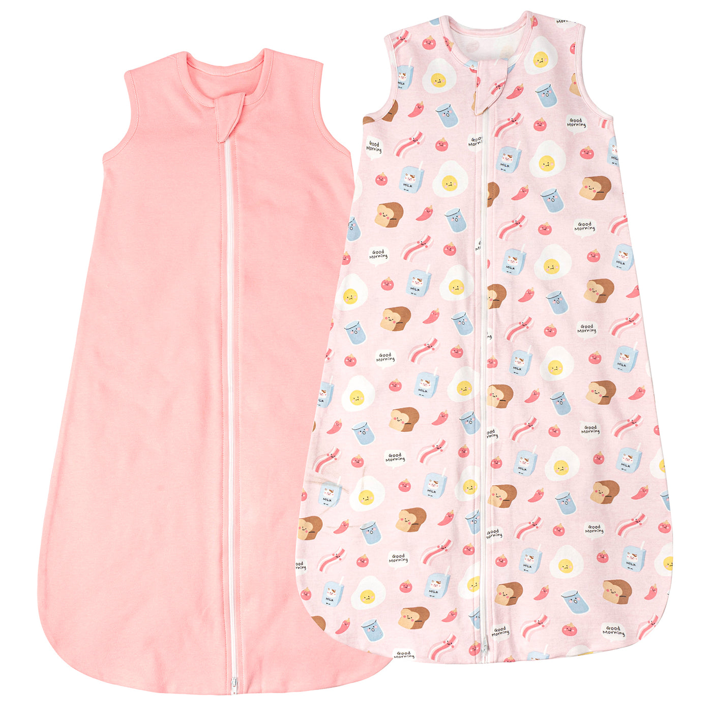 2 Pack 0.5 TOG  Sleeveless Baby Sleep Bag 100% Cotton 0-18 Months