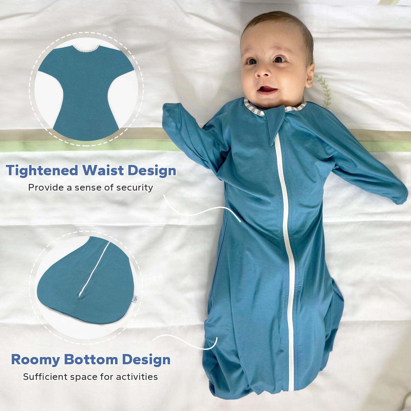 1.0 Tog 95% Bamboo Shark-Fin Transition Swaddle 0-9 Months