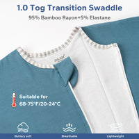 1.0 Tog 95% Bamboo Shark-Fin Transition Swaddle 0-9 Months