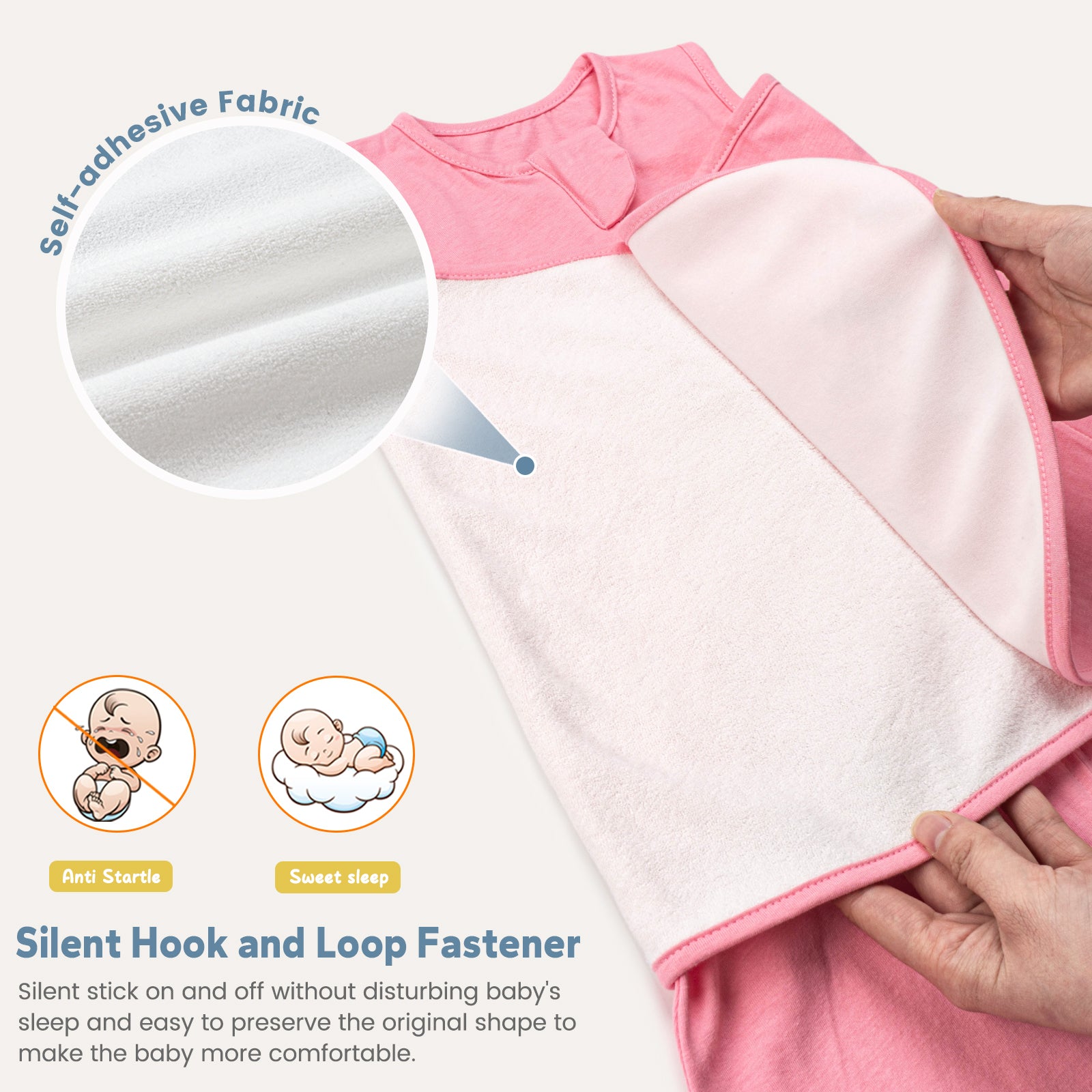 0.5 Tog 100% Cotton Baby Swaddle for Newborns 0-12 Months