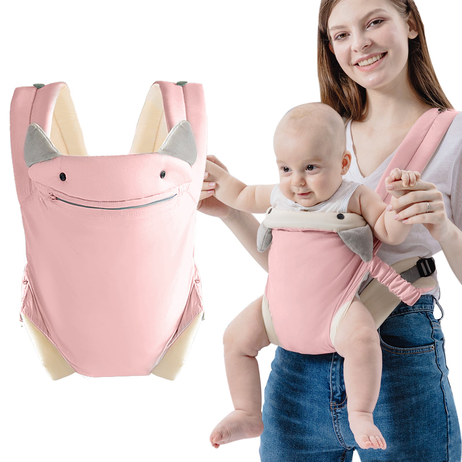 Baby Carrier Newborn to Toddler, Multi-Position Baby Holder Carrier fo 15-33lbs