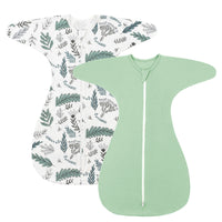 1.0 Tog 2 Pack 95% Cotton Shark-Fin Transition Swaddle 3-12 Months