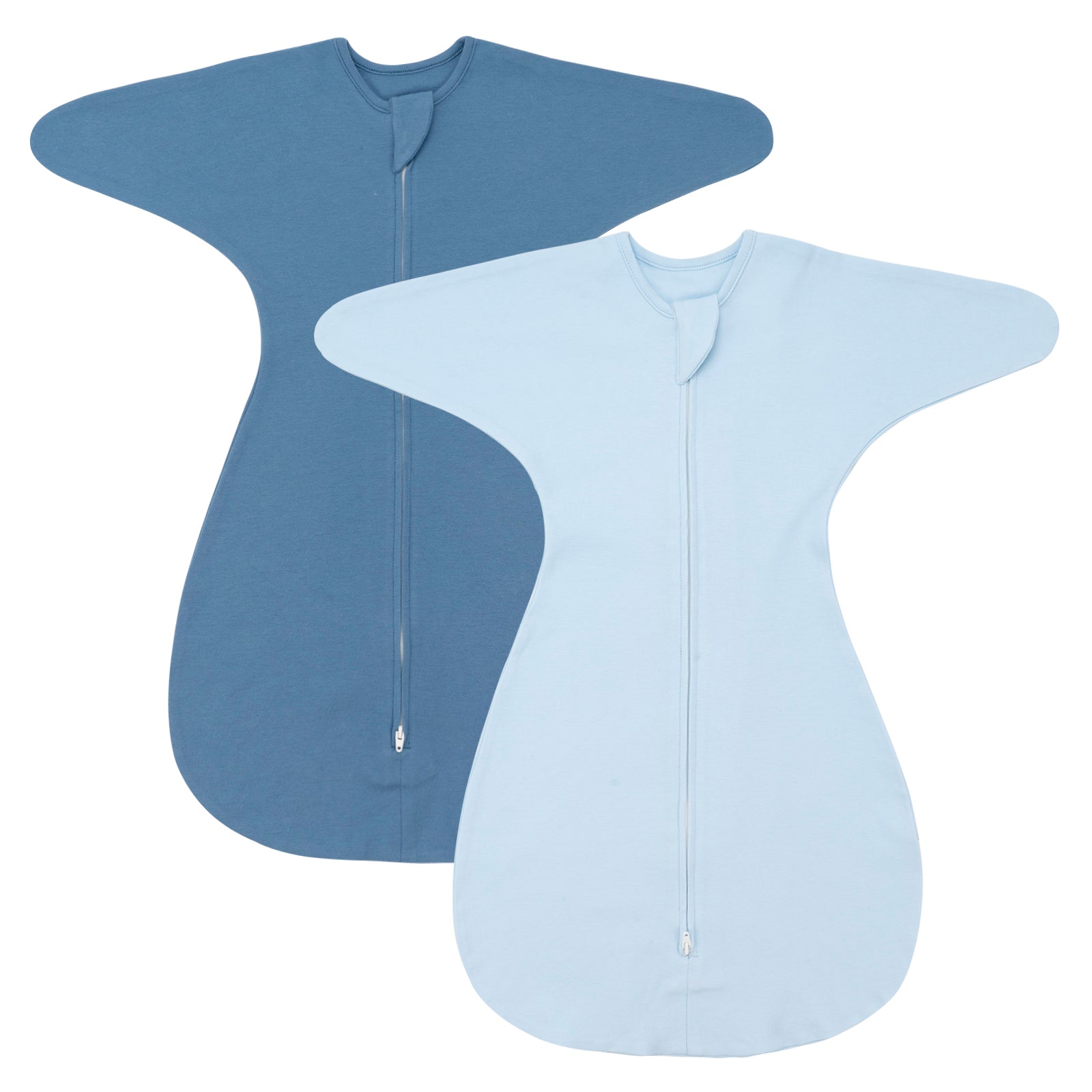 1.0 Tog 2 Pack 95% Cotton Shark-Fin Transition Swaddle 3-12 Months