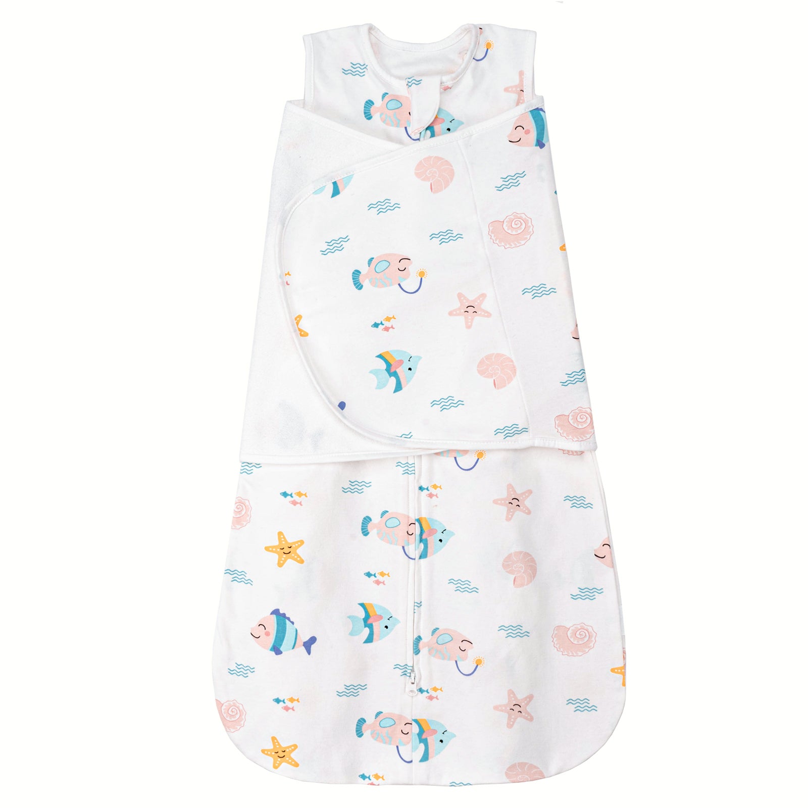 1.0 TOG 100% Cotton Solid Color Baby Swaddle Blanket Newborns 3 Ways Sleeping Sack