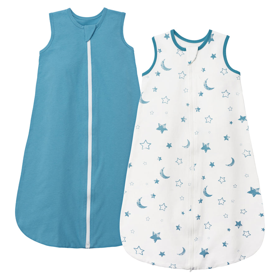0.5 Tog 100% Cotton 2 Pack Summer Baby Sleep Bag 0-24 Months