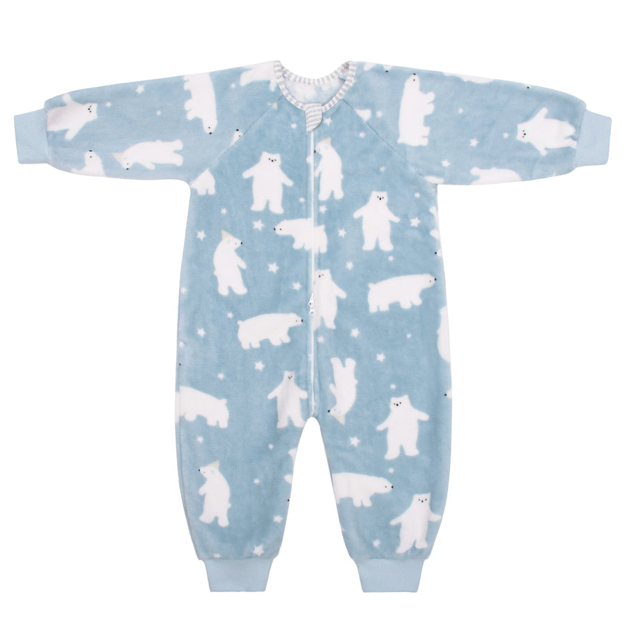 Flannel Toddler Sleep Sack 1.5 Tog Baby Pajamas For 12-36 Months With 2-Way Zipper-Polar Bear