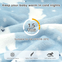 Flannel Toddler Sleep Sack 1.5 Tog Baby Pajamas For 12-36 Months With 2-Way Zipper-Polar Bear