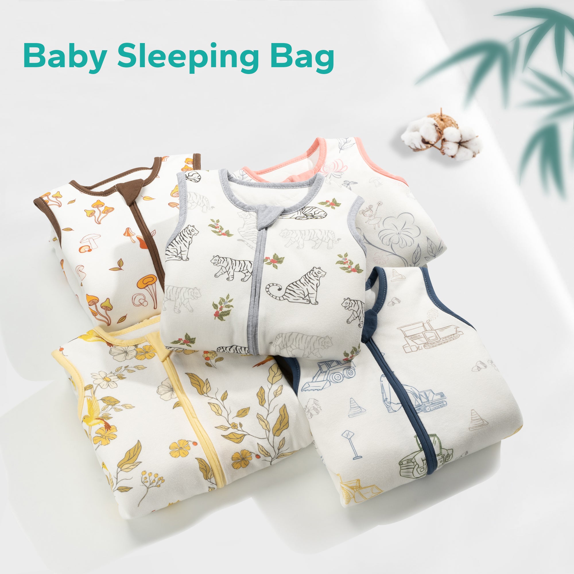 Cotton 1.5 Tog Sleeveless Sleeping Bag,for Newborn Boy Girl | ZIGJOY