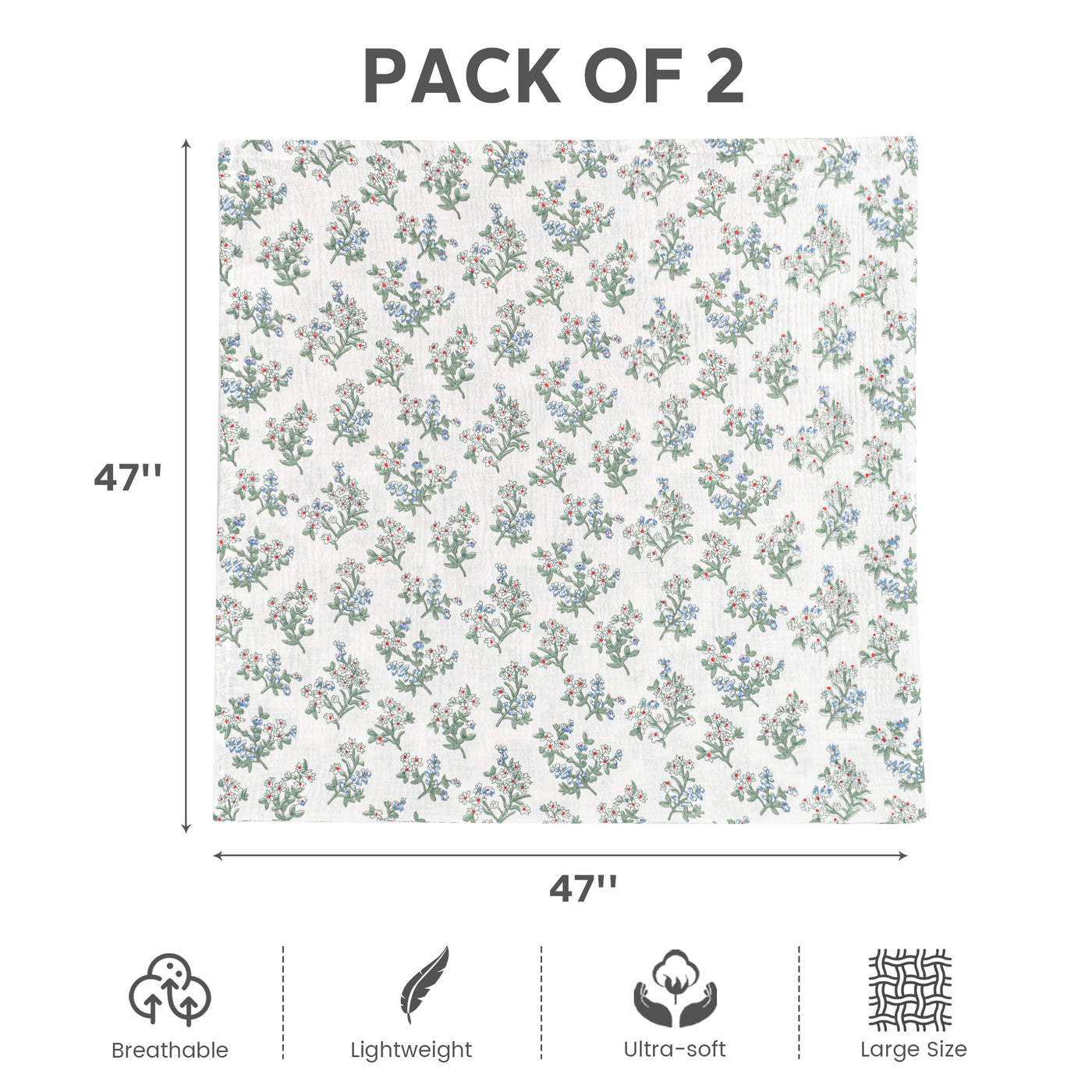 Muslin Swaddle Blankets Baby, 100% Cotton Muslin Baby Blanket for Newborn Boys Girls