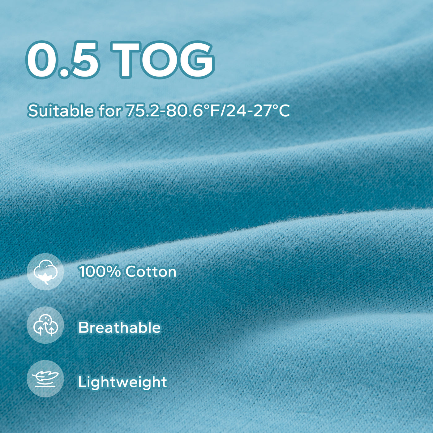 0.5 Tog 100% Cotton 2 Pack Summer Baby Sleep Bag 0-24 Months