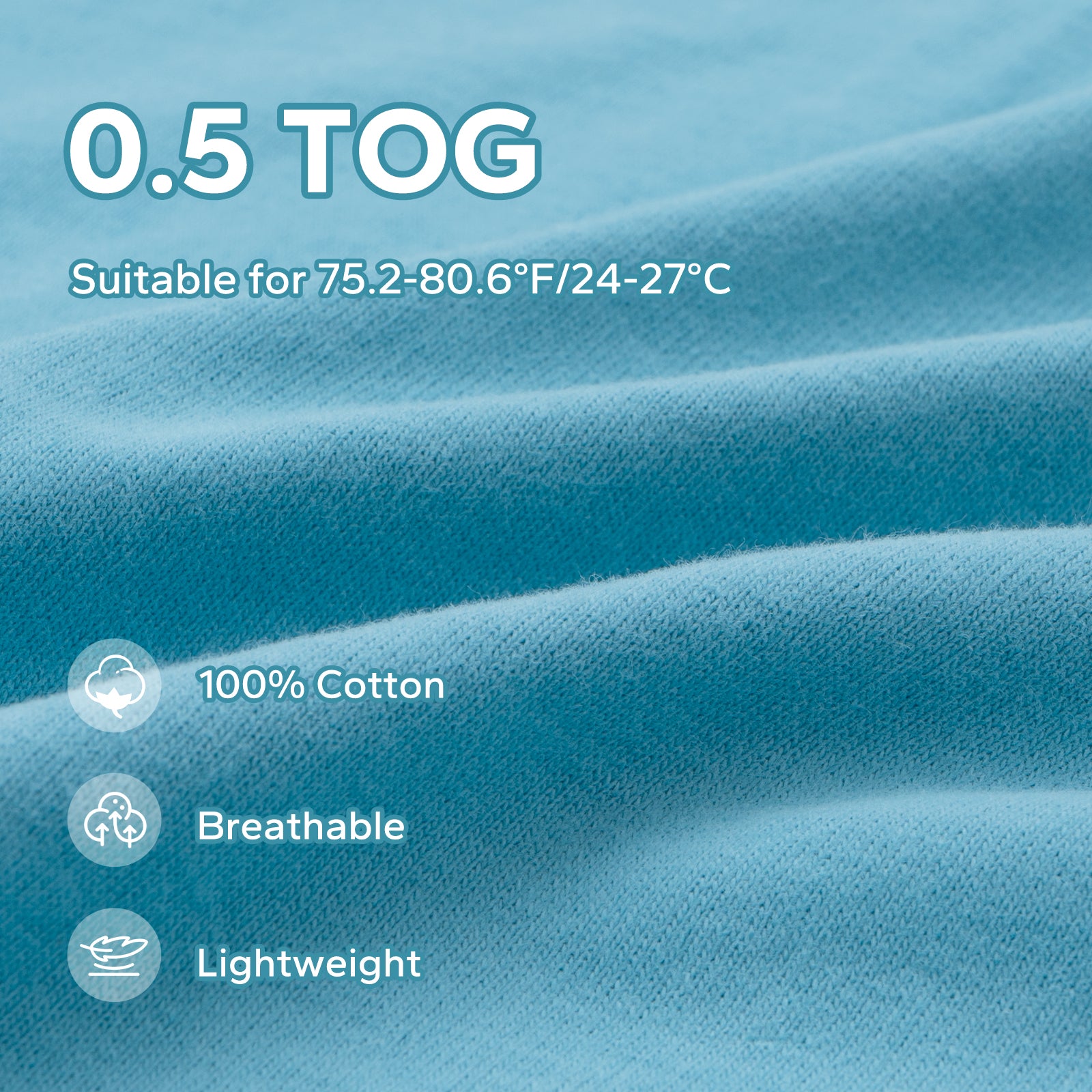 0.5 Tog 100% Cotton 2 Pack Summer Baby Sleep Bag 0-24 Months