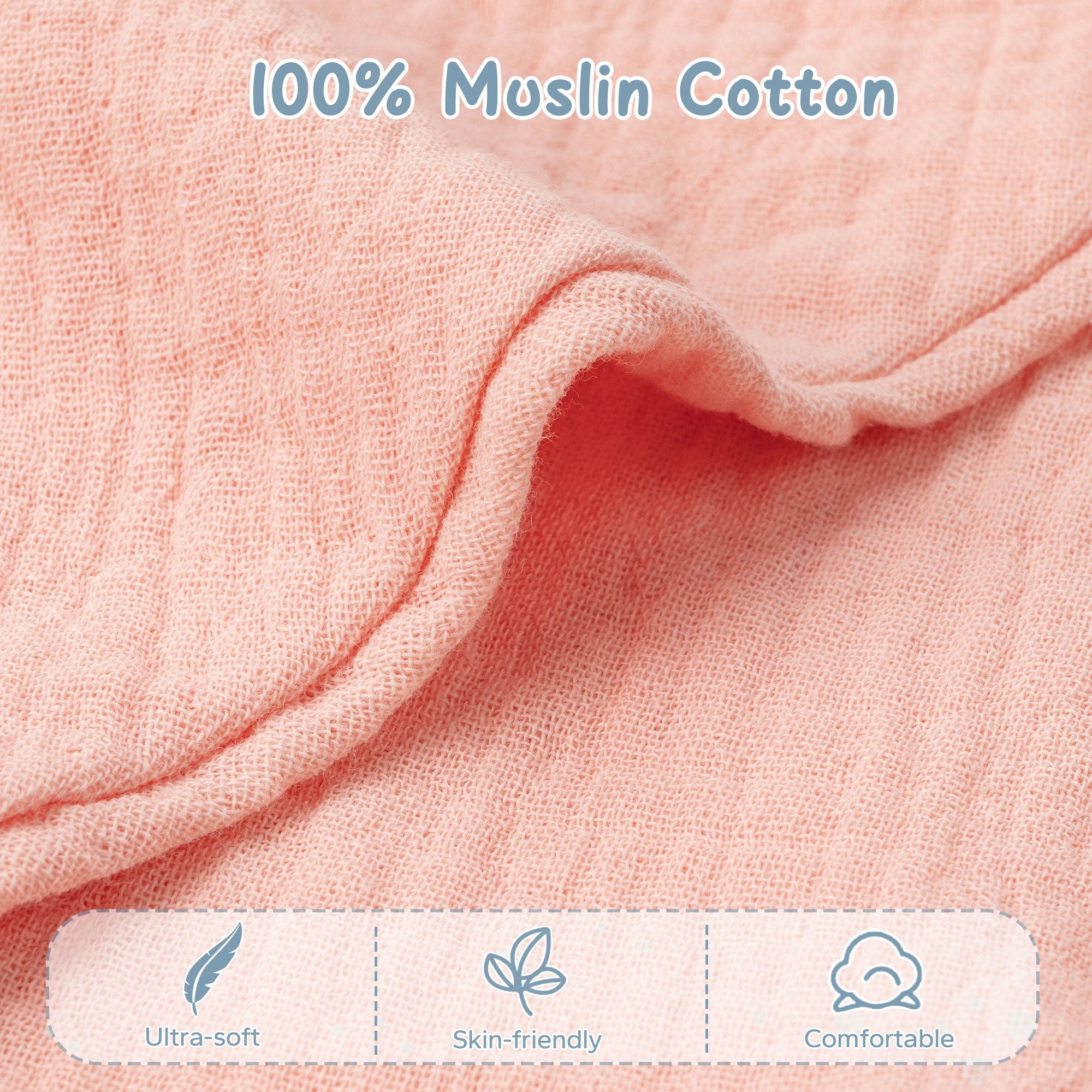 Soft 100% Muslin Cotton Security Blanket for Babies Gifts for Boys and Girls