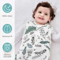 2 Pack 0.5 TOG  Sleeveless Baby Sleep Bag 100% Cotton 0-18 Months