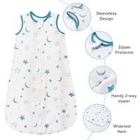 0.5 Tog 100% Cotton 2 Pack Summer Baby Sleep Bag 0-24 Months