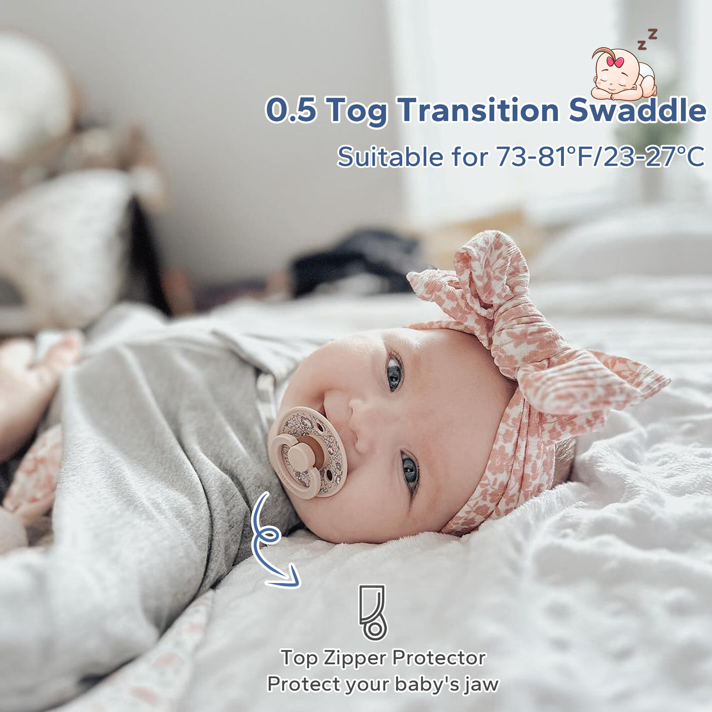 2 Pack 0.5 Tog Shark-Fin Transition Swaddle