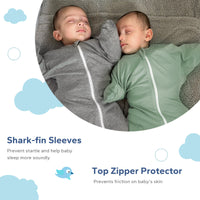 1.0 Tog 2 Pack 95% Cotton Shark-Fin Transition Swaddle 3-12 Months