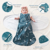 1.0 TOG 100% Cotton Solid Color Baby Swaddle Blanket Newborns 3 Ways Sleeping Sack
