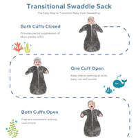 1.5 Tog Fleece Winter Transition Swaddle Sleep Sack For 3-12 Months