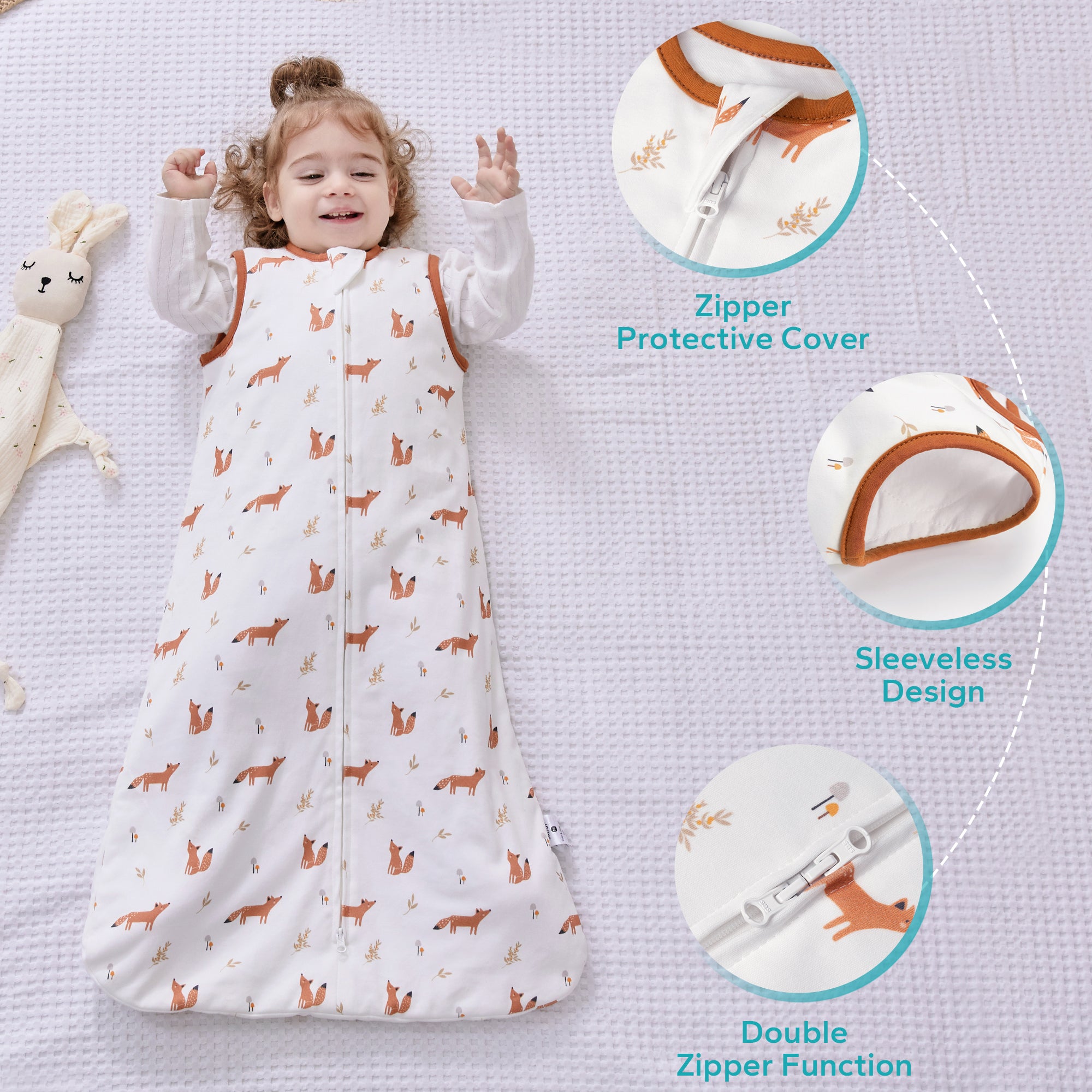ZIGJOY Baby 1.5 TOG 100 Cotton Sleep Sack Wearable Blanket ZIGJOY