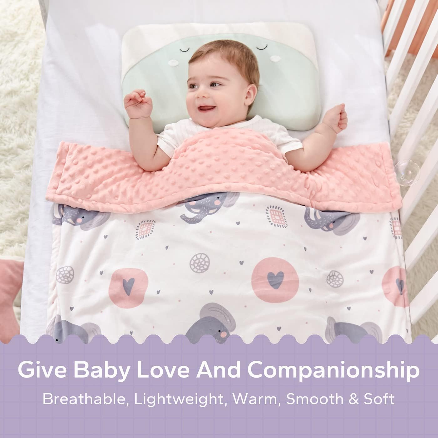 Baby Blankets for Girls and Boys Soft Plush Receiving Blanket Double Layer
