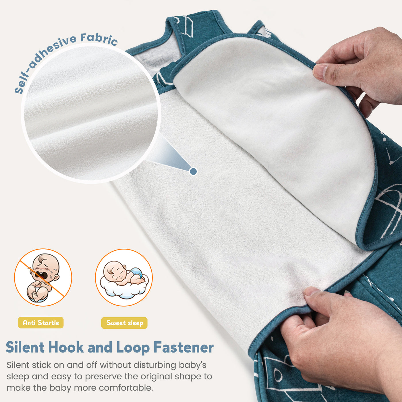 1.0 TOG 100% Cotton Solid Color Baby Swaddle Blanket Newborns 3 Ways Sleeping Sack