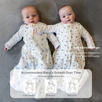 2 Pack 0.5 TOG  Sleeveless Baby Sleep Bag 100% Cotton 0-18 Months