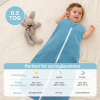 0.5 Tog 100% Cotton 2 Pack Summer Baby Sleep Bag 0-24 Months