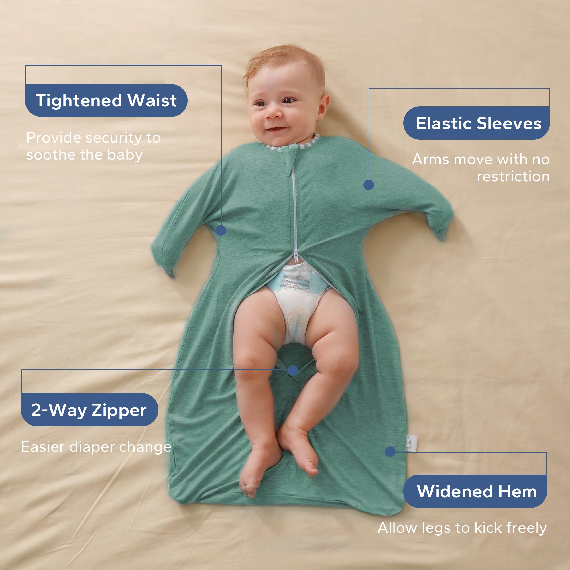 2 Pack 0.5 Tog Shark-Fin Transition Swaddle