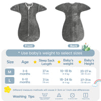1.5 Tog Fleece Winter Transition Swaddle Sleep Sack For 3-12 Months