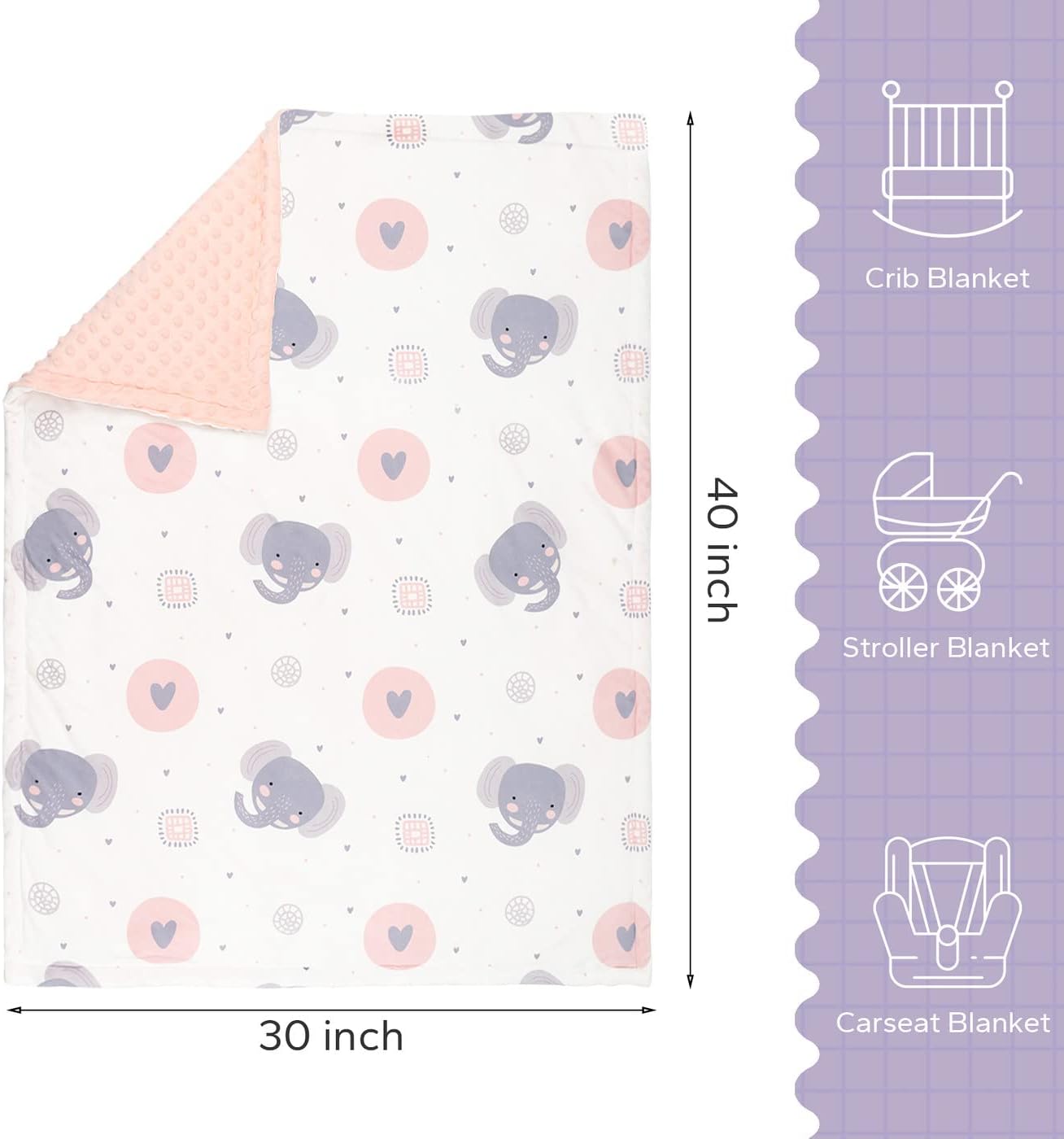 Baby Blankets for Girls and Boys Soft Plush Receiving Blanket Double Layer