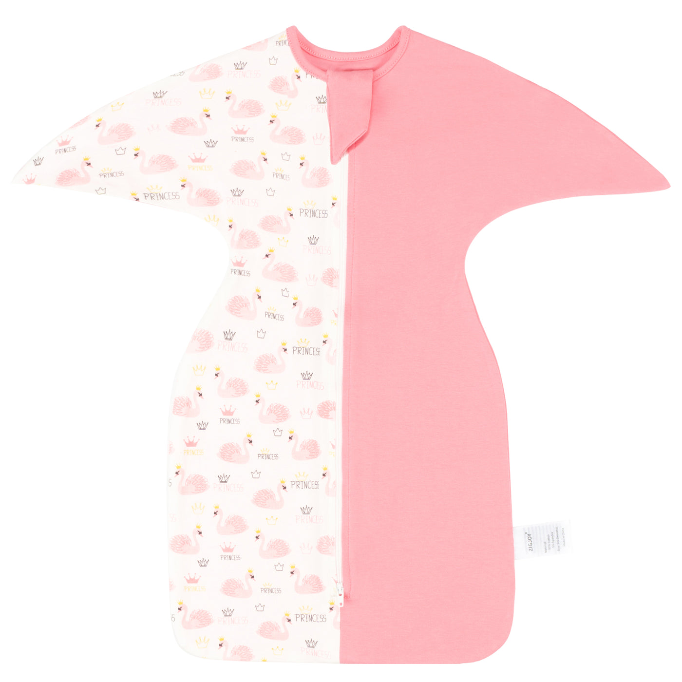 ZIGJOY 100% Cotton Shark-Fin Swaddles for Newborns with 2-Way Zipper