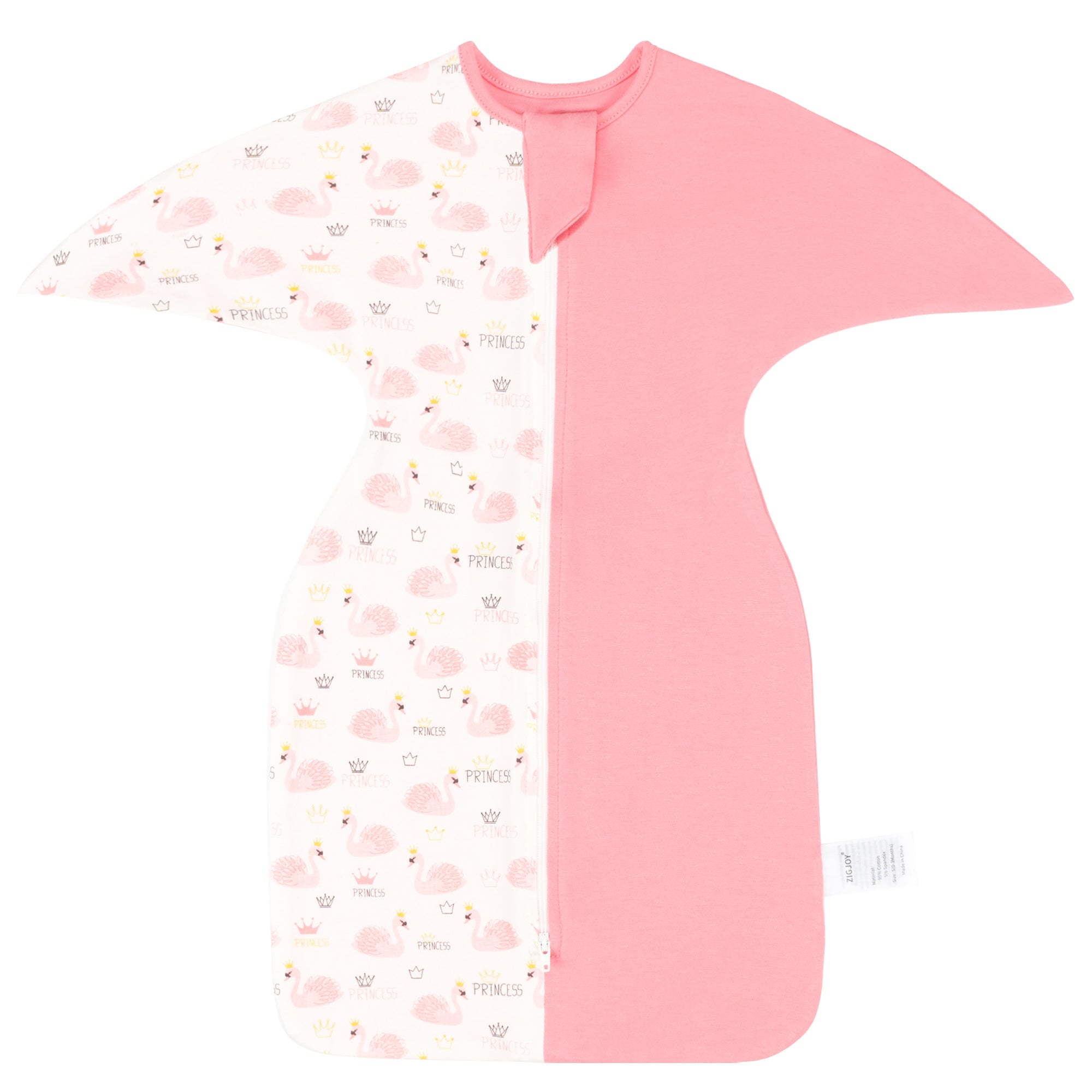 ZIGJOY 100% Cotton Shark-Fin Swaddles for Newborns with 2-Way Zipper