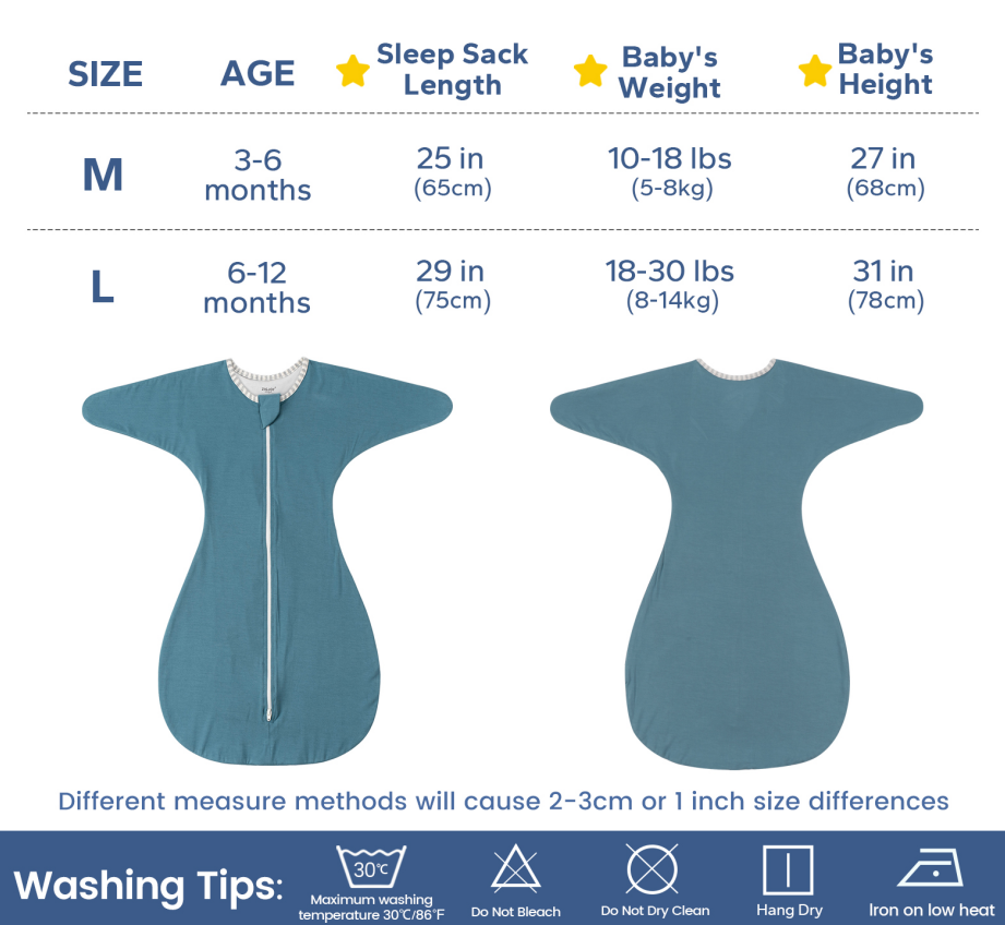 1.0 Tog 95% Bamboo Shark-Fin Transition Swaddle 0-9 Months
